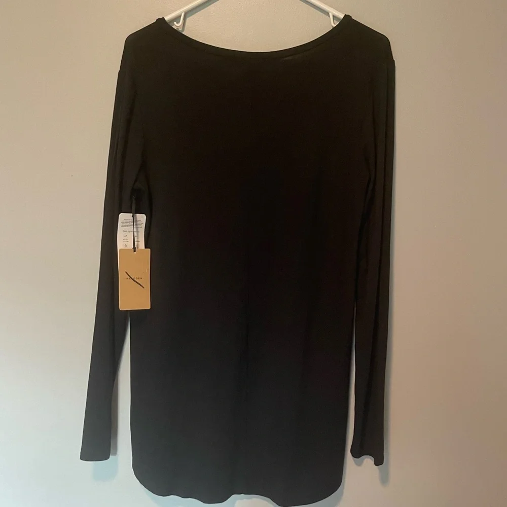 NWT Halogen Black Stretchy Tunic Top - Picture 2 of 4